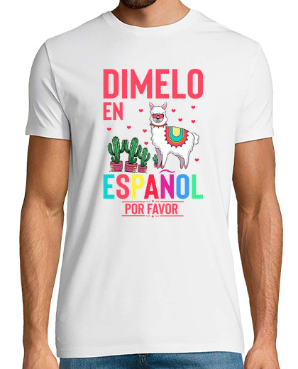 T-shirt uomo manica corta umoristico en espanol por favor lama ispanico entusiasta novità castigliano spagna nazionalismo nazi