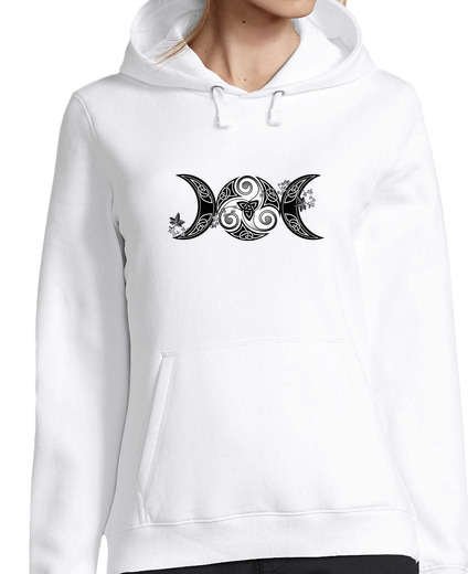 Sweat-shirt À Capuche Pour Femme trisquel & lune triple