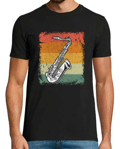 Image of vintage saxophone player music saxophone gift idea