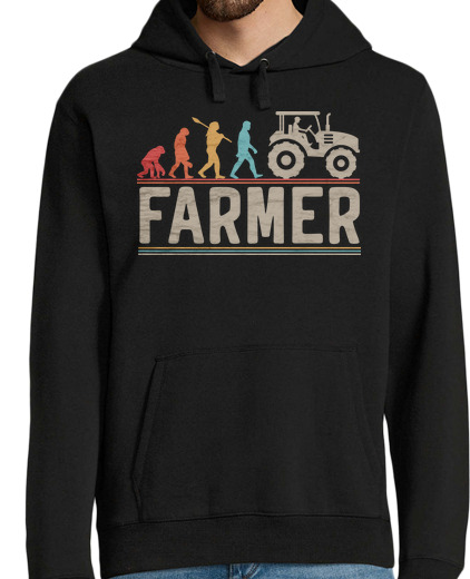 Sudadera Con Capucha Para Hombre granjero evolución agricultor tractor laTostadora