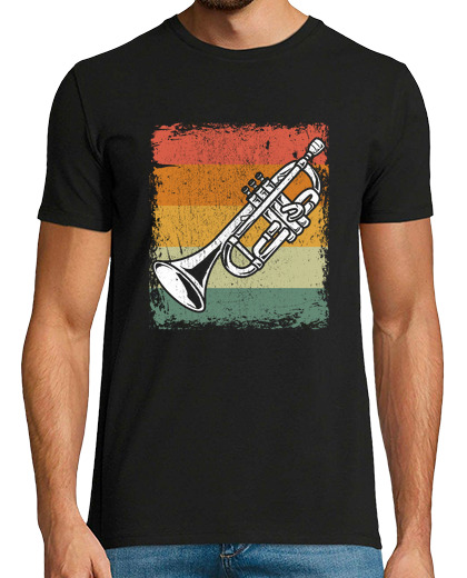 Image of vintage trumpet player music trumpet gift idea