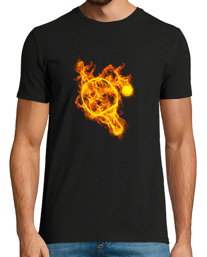 Image of fire table tennis flames bat paddle table tennis player