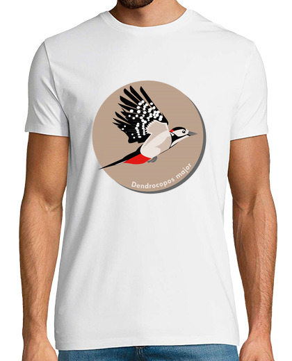Image of great spotted woodpecker - t- t shirt him