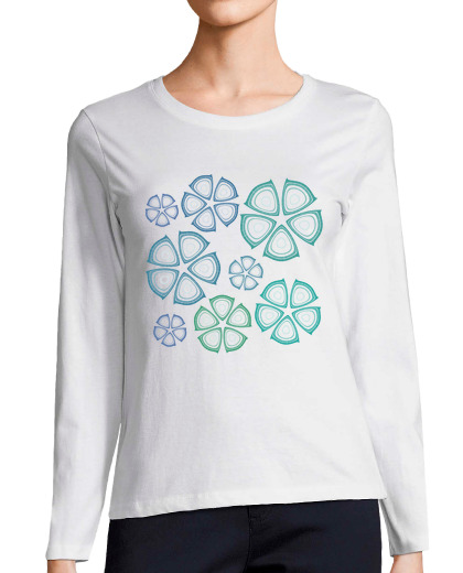 Image of shirt woman ml blue flowers