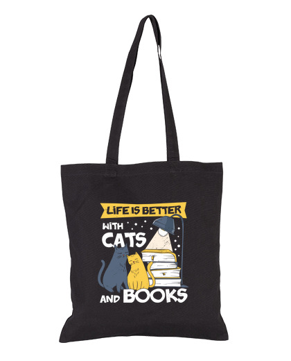 Image of life is better with cats and books