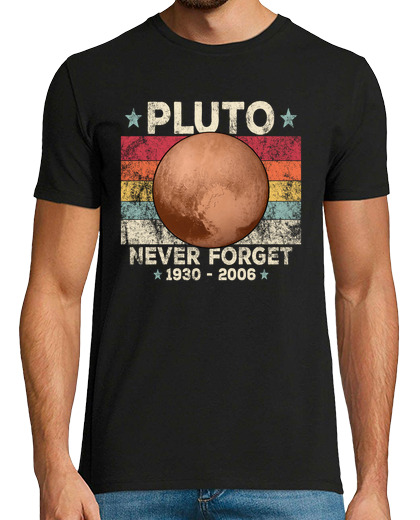 Image of never forget pluto retro space science