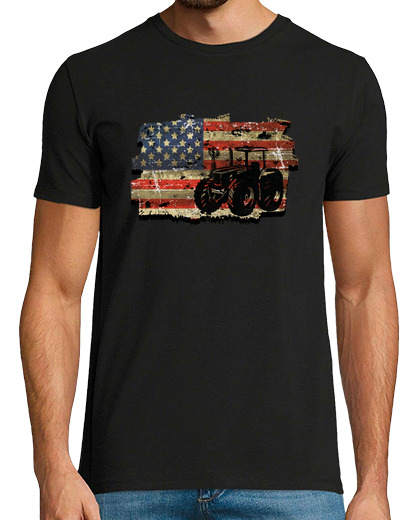 Image of farm tractors usa flag patriotic