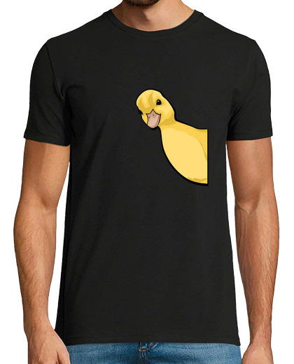 Image of funny peking duck peeking farm duck