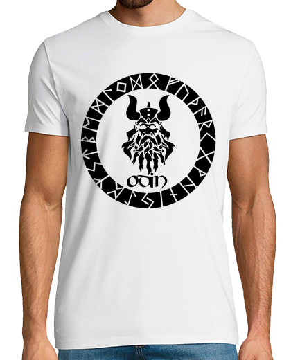 Image of god odin and black viking runes