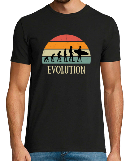 Image of evolution surf man humor surfer