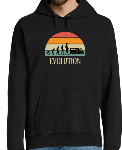 Sweat-shirt À Capuche Pour Homme evolution camping car homme humour