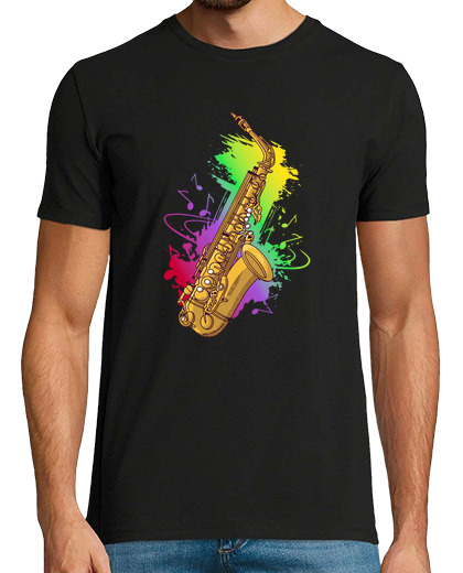Image of Saxophonist Music Notes Saxophone