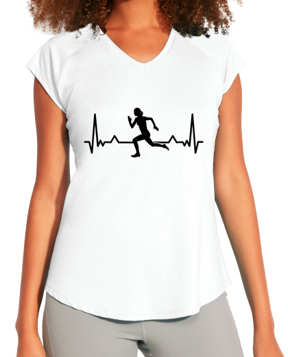 Image of running heartbeat line funny runner