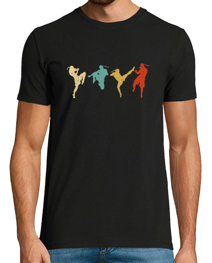 Image of vintage muay thai silhouette fighter mma gift idea