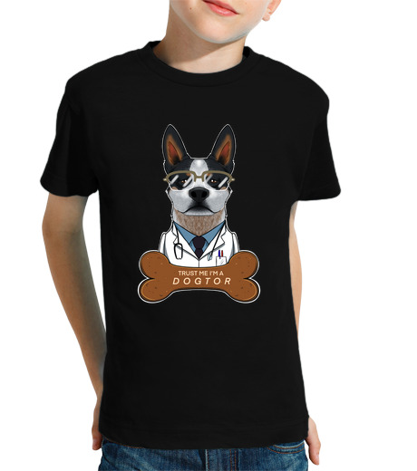 T-shirt bambino manica corta fiducia veterinaria del cane da bestiam