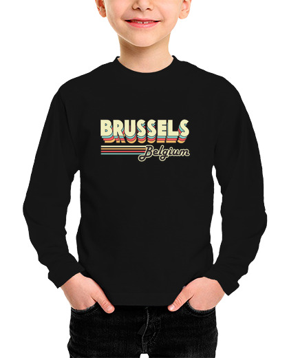 Camiseta Niño Manga Larga visita a la ciudad de bruselas bélgica laTostadora