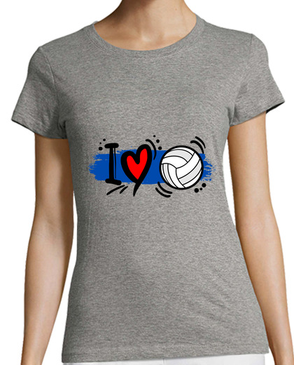 Image of i love volleyball blue stripe