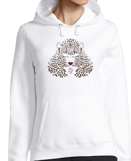 Sweat-shirt À Capuche Pour Femme aimer guépard