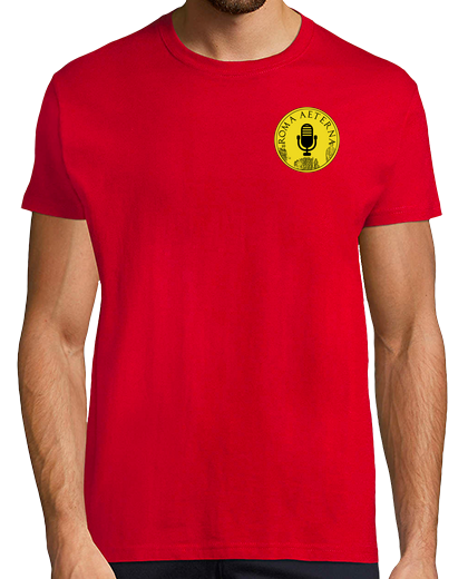 Image of man t-shirt small logo roma aeterna
