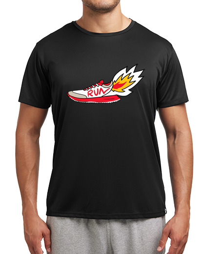Image of t- t shirt run fire