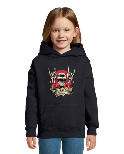 Sweat À Capuche Pour Enfant allons rock rock n roll squelette main