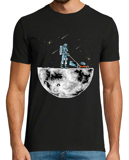 Image of astronaut gardener lawnmower moon nasa humor science space