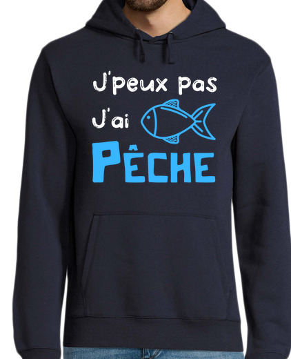 Sweat-shirt À Capuche Pour Homme j peux pas, j ai pêche, cadeau pêcheur