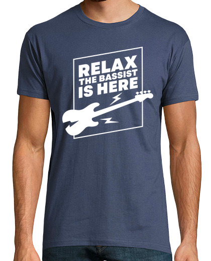 Tee Shirt Homme Manche Courte Relax the bassist is here white