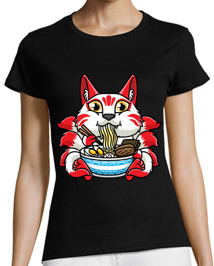 Image of kitsune eating ramen noodles anime