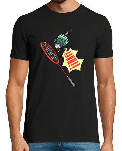 Image of badminton player shuttlecock screaming