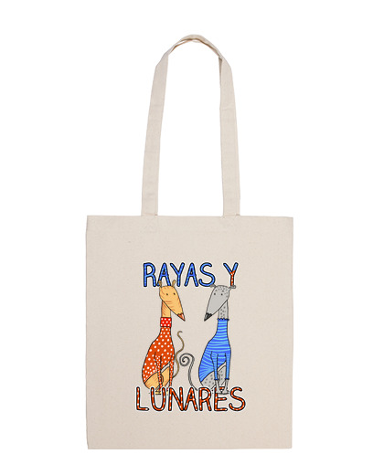 Image of stripes and polka dots tote bag