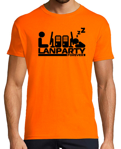 Tee Shirt Homme Manche Courte lan party jamais