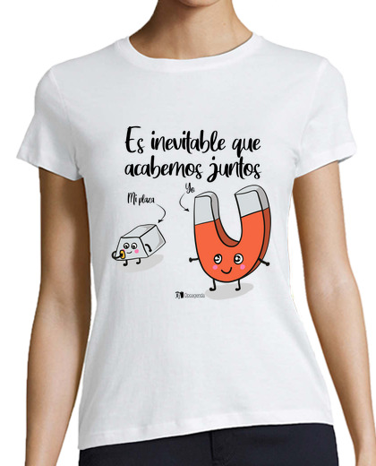 Tee Shirt Femme Classique Manches Courtes c'est inévitable qu'on finisse ensemble, moi et mon carré