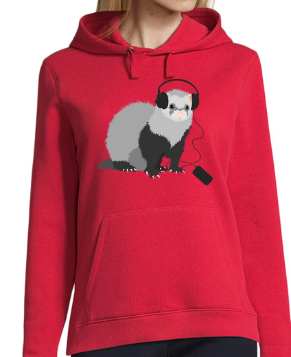 Image of Funny Music Loving Ferret Hoodie