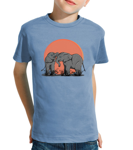 Tee Shirt Pour Enfant Manche Courte Eléphants famille