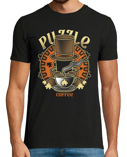 Image of master of puzzle and coffee