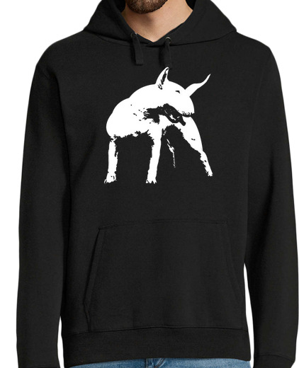 Sweat-shirt À Capuche Pour Homme style pop art de bull terrier.