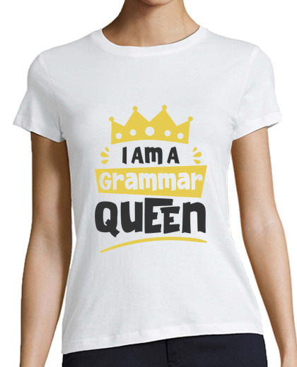 Tee Shirt Femme Classique Manches Courtes English Grammar Queen Literature Grammar Police