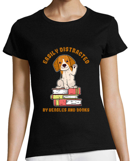 Image of easily distracted by beagles and books