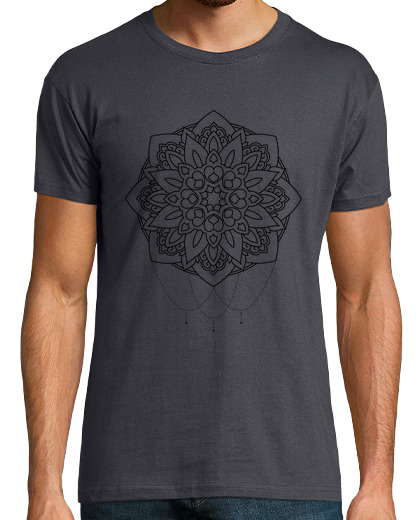 Tee Shirt Homme Manche Courte homme - mandala noir