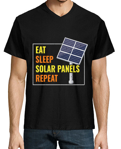 Camiseta comer dormir paneles solares fotovoltai