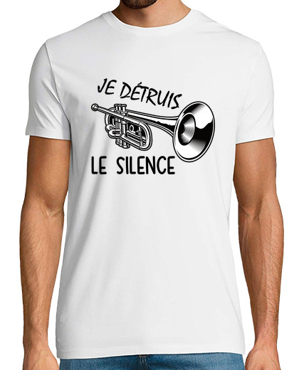 Image of i destroy silence t-shirt trumpet