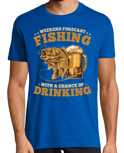 Camiseta pesca y cerveza pescador pesca cerveza