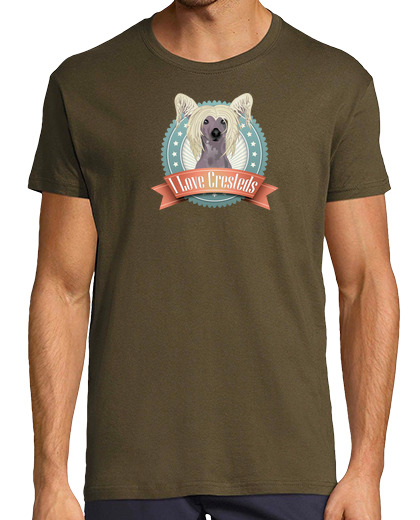 Image of chinese crested man t-shirt
