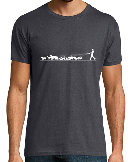 Tee Shirt Homme Manche Courte promeneur de chien