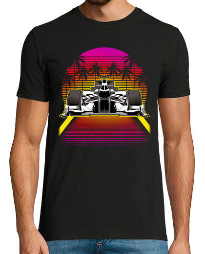 Image of car formula 1 retro aesthetic palm trees cars racing
