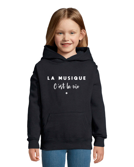 Sweat À Capuche Pour Enfant La musique c est la vie