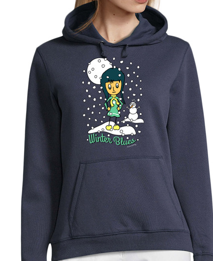 Sweat-shirt À Capuche Pour Femme blues de l'hiver