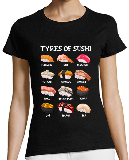 Image of types of sushi japanese food kawaii japan anime otaku manga in english