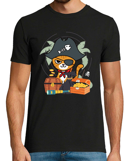 Image of cute and funny pirate cat